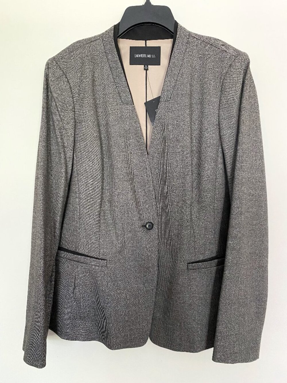 Lafayette 148 New York Wool Silk Fine Tweed Suit Jacket Blazer 14